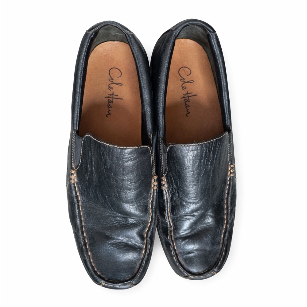 Cole Haan Men’s Black Leather Slip On Loafers Shoes Size 10M